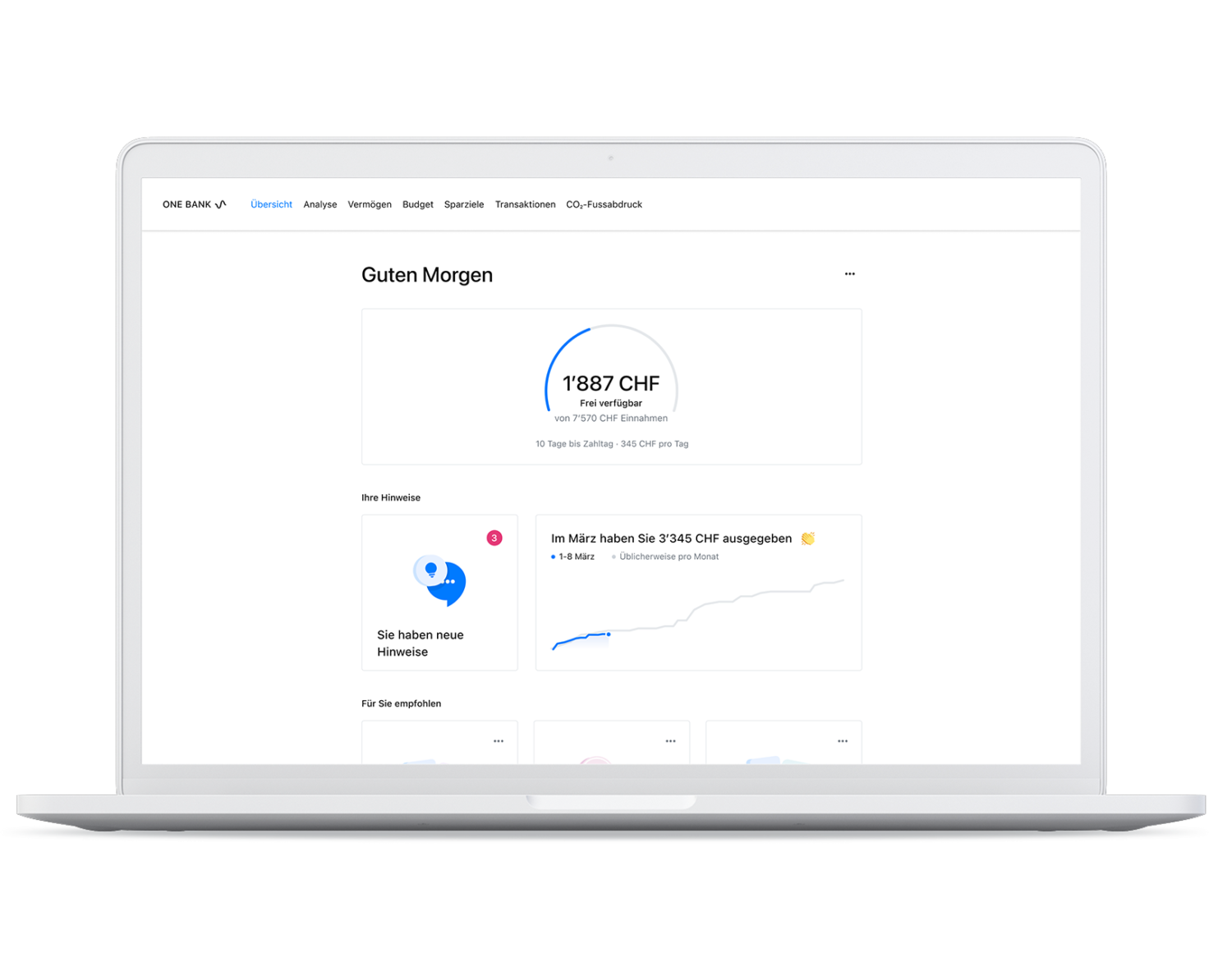 Contovista PFM Desktop Dashboard